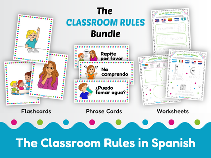 Spanish in Action Bundle: The Classroom Rules (Las Reglas de la Clase) in Spanish for Kids