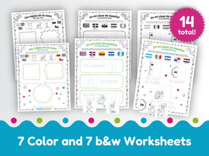 Spanish in Action Bundle: The Classroom Rules (Las Reglas de la Clase) in Spanish for Kids