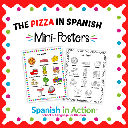 The Pizza Toppings (El Baile de la Pizza) Mini-Poster in Spanish for Kids