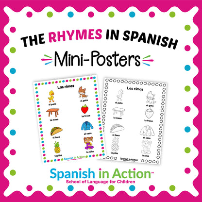 The Rhyming Words (Palabras que Riman) Mini-Posters for Kids