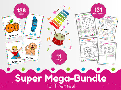Spanish in Action Super Mega Bundle: All 3 Mega Bundles in 1 in Spanish for Kids