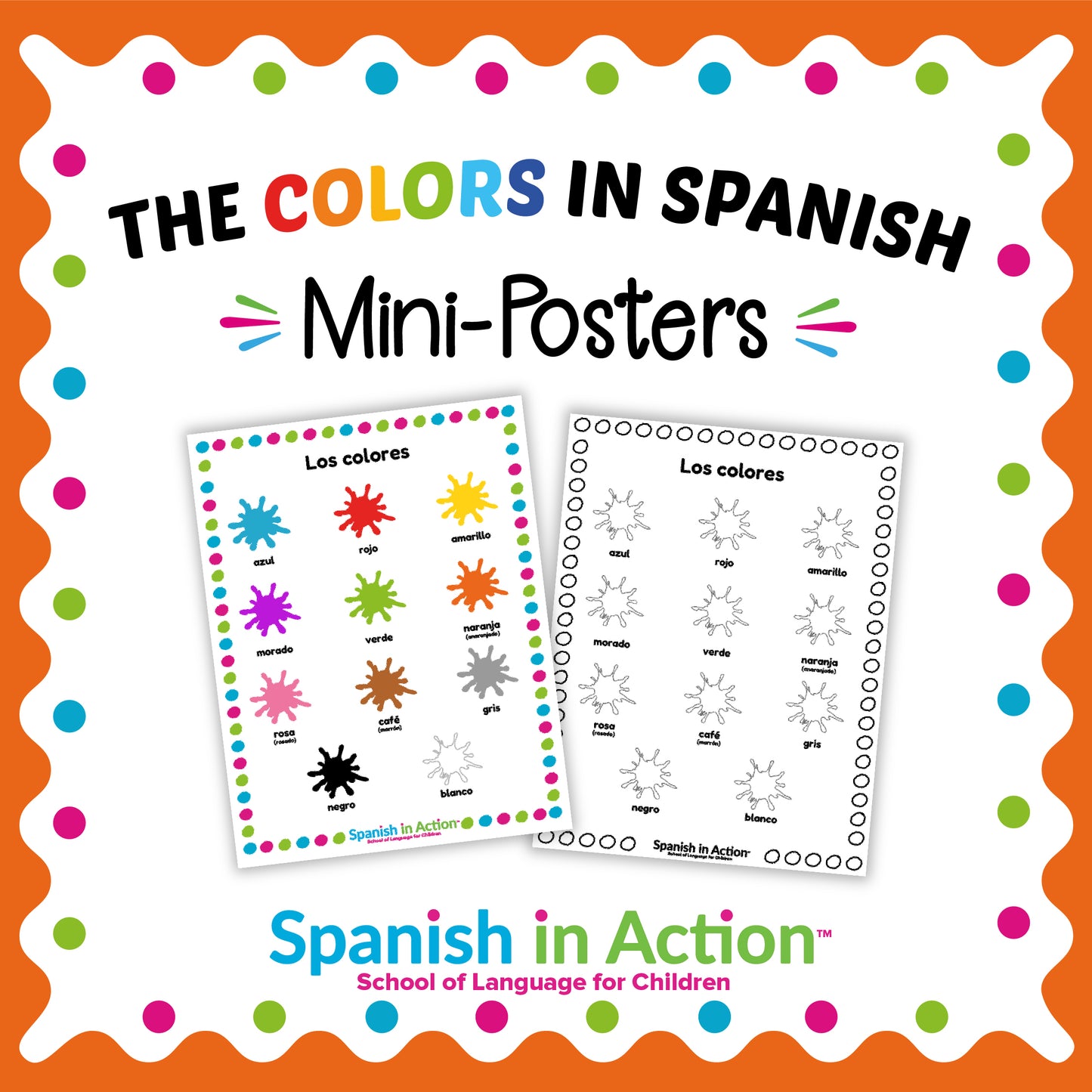The Colors (Los Colores) Mini-Posters for Kids