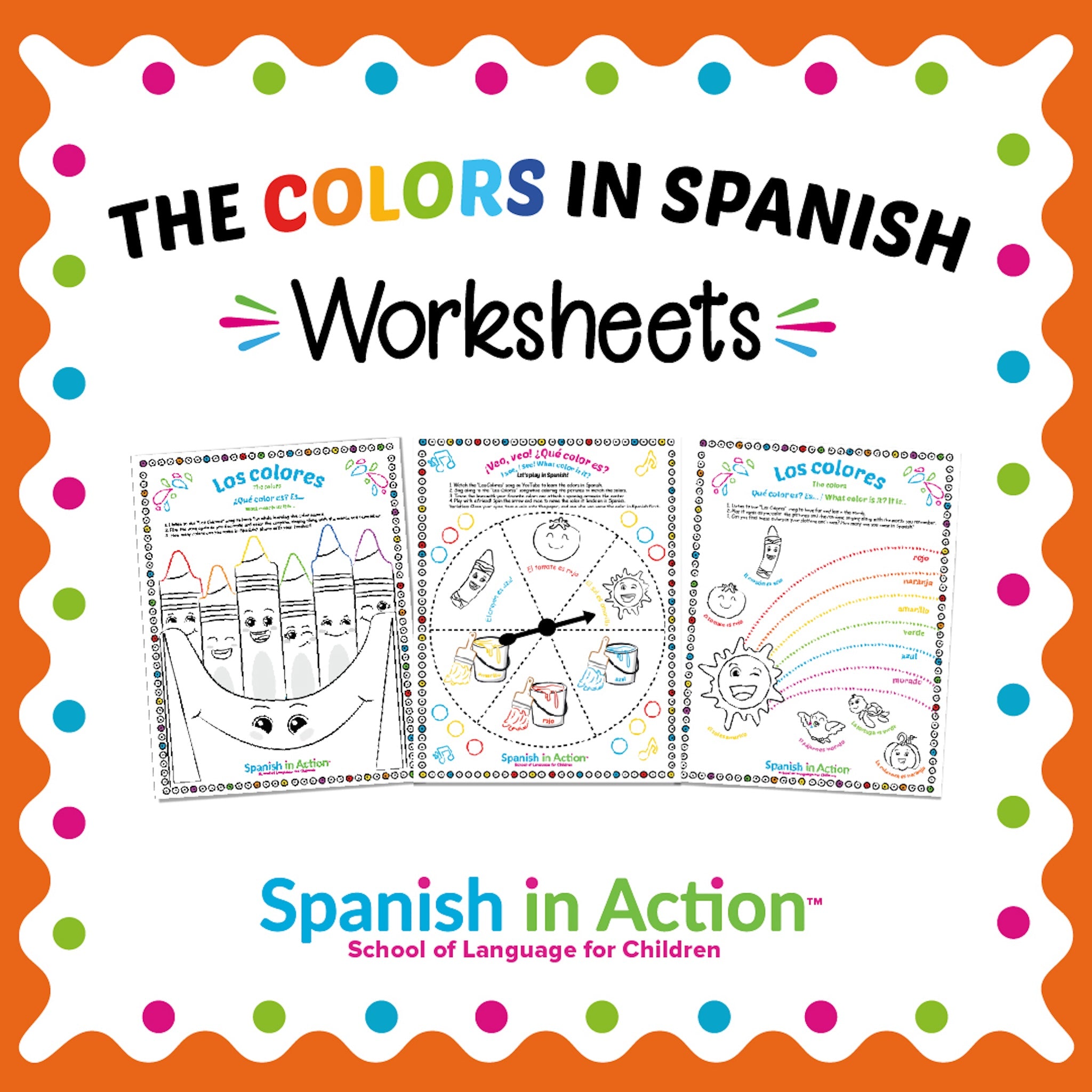The Colors (Los Colores) Worksheets in Spanish for Kids – Spanish In Action